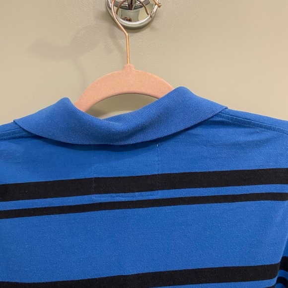 Abercrombie and Fitch Stripped Polo Shirt Size Medium Blue GUC B0032 - Picture 8 of 8
